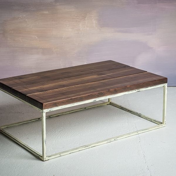 Metal frame coffee table